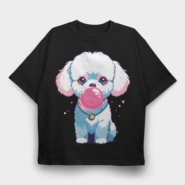 Dog Bubblegum, Tricou Oversize Barbati (Unisex)
