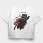 Purrfect Hero, Tricou Oversize Barbati (Unisex)