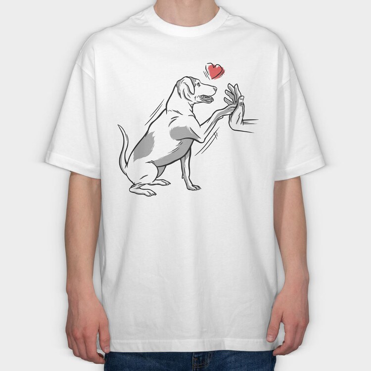 Dog High Five, Tricou Oversize Barbati (Unisex)