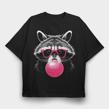 Raccoon Bubblegum, Tricou Oversize Barbati (Unisex)