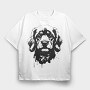 Dog Monochrome Portrait, Tricou Oversize Barbati (Unisex)