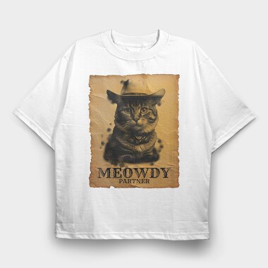Meowdy Partner, Tricou Oversize Barbati (Unisex)