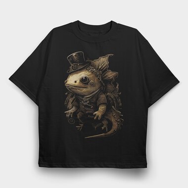 Steampunk Axolotl, Tricou Oversize Barbati (Unisex)