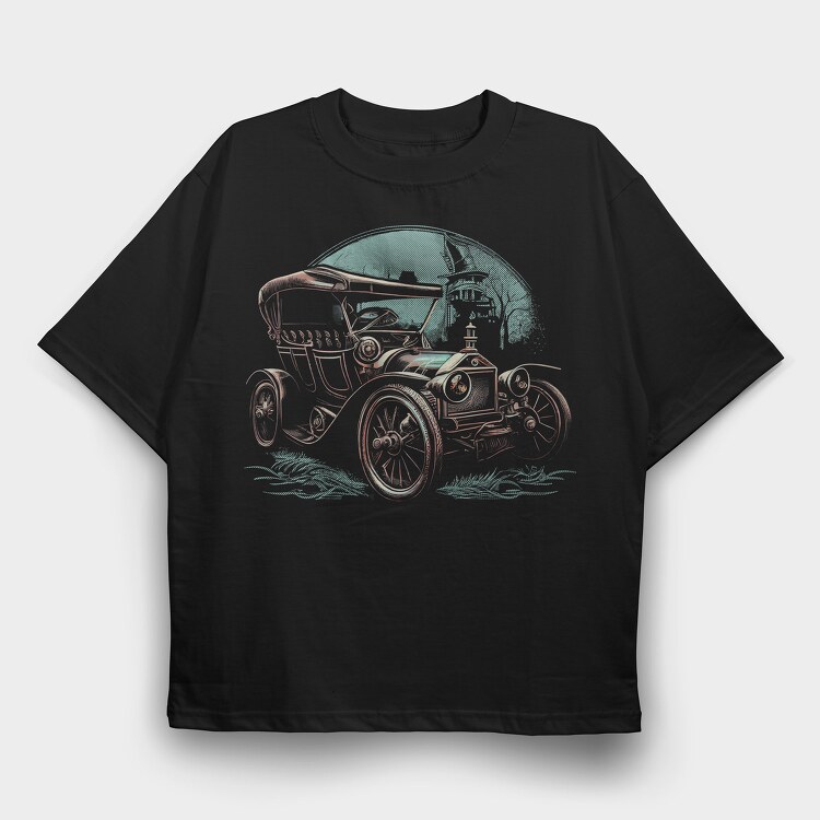 Steampunk Car, Tricou Oversize Barbati (Unisex)