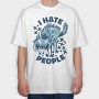 Cat I Hate People, Tricou Oversize Barbati (Unisex)