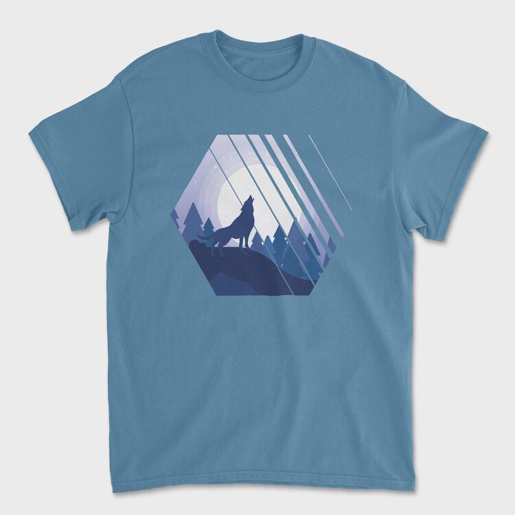 Howling Wolf Hexagon, Tricou Barbati (Unisex)
