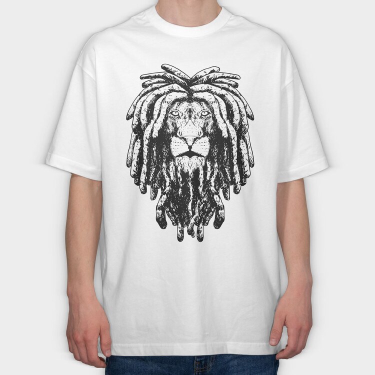 Rasta Lion, Tricou Oversize Barbati (Unisex)