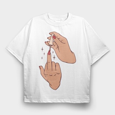 Middle Finger Nail Polish, Tricou Oversize Barbati (Unisex)