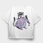 Zombie Cat Knife, Tricou Oversize Barbati (Unisex)