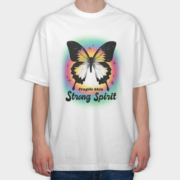 Strong Spirit Butterfly, Tricou Oversize Barbati (Unisex)