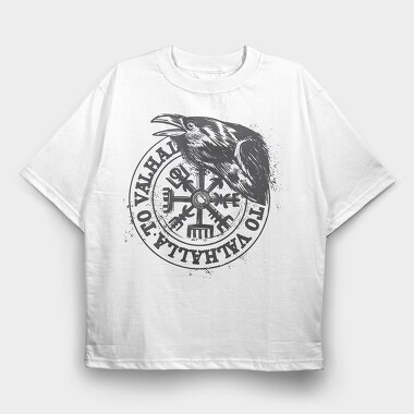 Raven Viking Black, Tricou Oversize Barbati (Unisex)