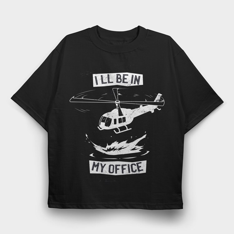 Helicopter Office, Tricou Oversize Barbati (Unisex)
