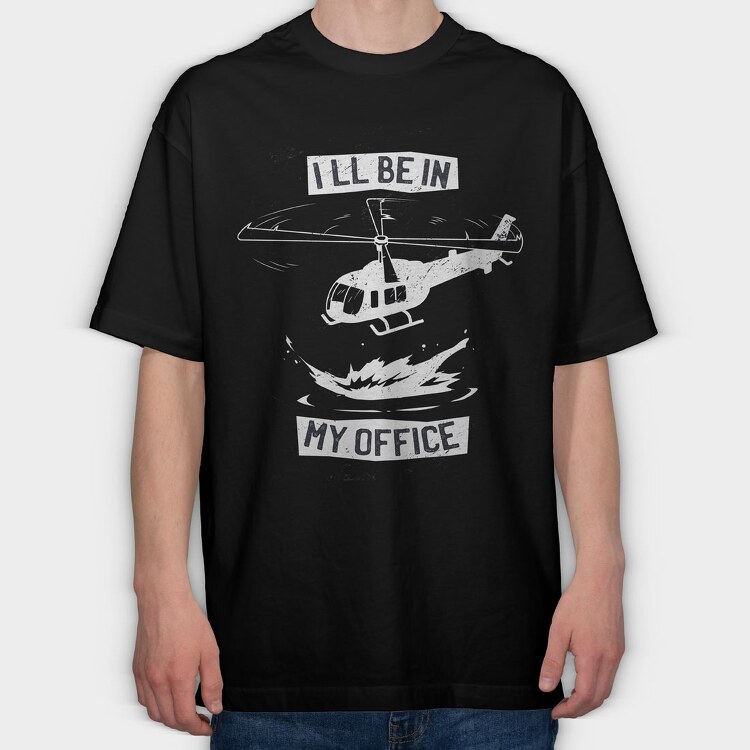 Helicopter Office, Tricou Oversize Barbati (Unisex)