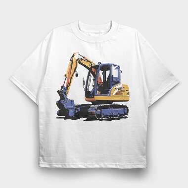 Mini Excavator, Tricou Oversize Barbati (Unisex)