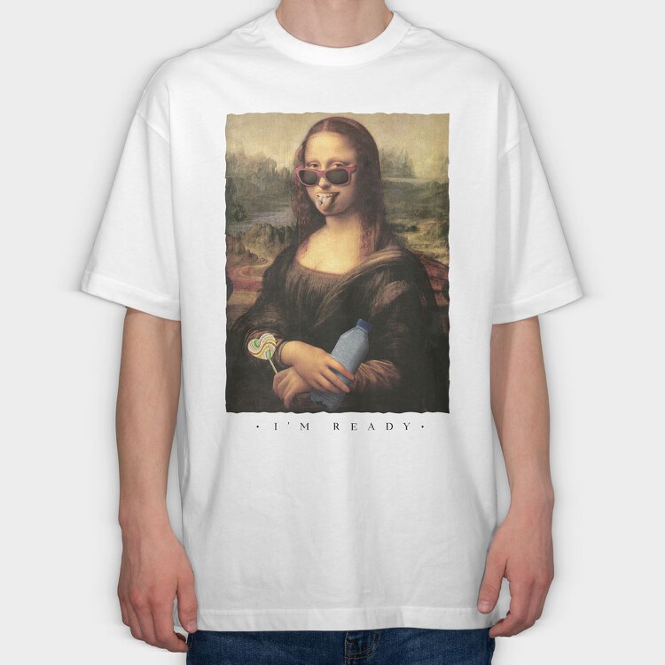 Ready Mona Lisa, Tricou Oversize Barbati (Unisex)