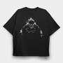 Scuba Diver Monochrome Front View, Tricou Oversize Barbati (Unisex)