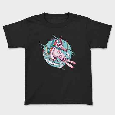 Tricou Copii, Skiing Unicorn