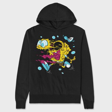 Crazy Sponge Bob, Hanorac Oversize Barbati (Unisex)