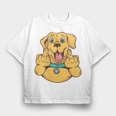 Middle Finger Labrador, Tricou Oversize Barbati (Unisex)