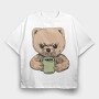 Angry Pomeranian, Tricou Oversize Barbati (Unisex)