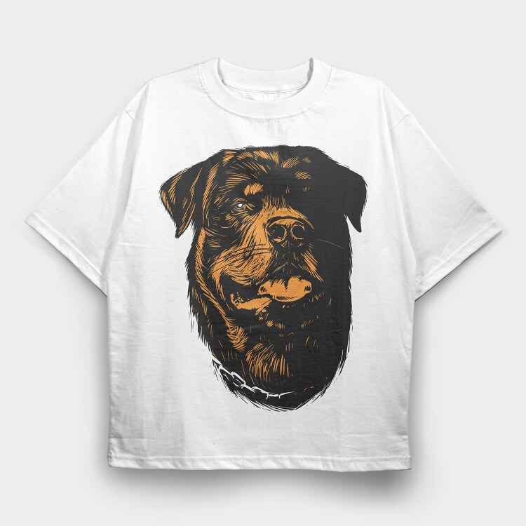 Rottweiller, Tricou Oversize Barbati (Unisex)