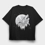 Wolf Moon, Tricou Oversize Barbati (Unisex)