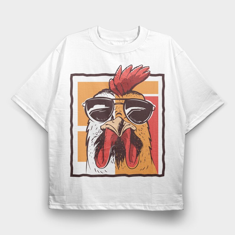 Chicken Glasses, Tricou Oversize Barbati (Unisex)