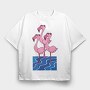 Flamingo Trio, Tricou Oversize Barbati (Unisex)