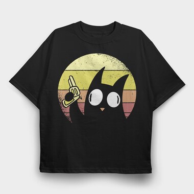 Pew Pew Cat, Tricou Oversize Barbati (Unisex)