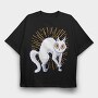 Cat Crab Walk, Tricou Oversize Barbati (Unisex)