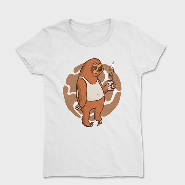 Sloth With Coffee Mug, Tricou Femei