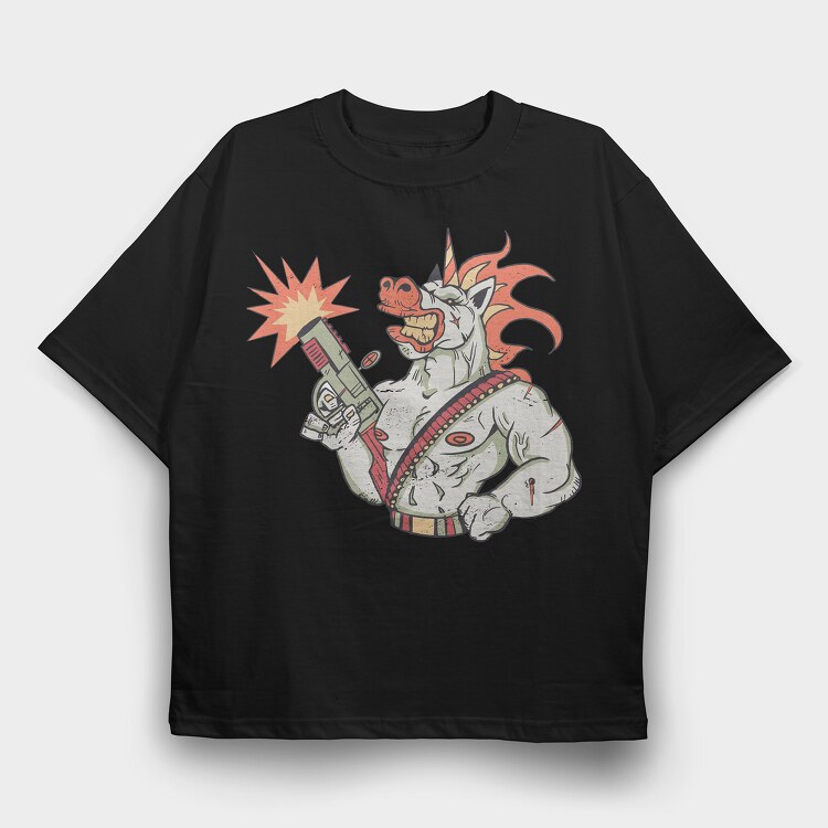 War Unicorn, Tricou Oversize Barbati (Unisex)