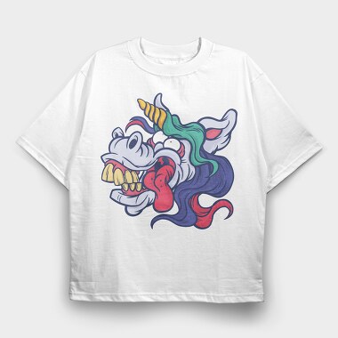 Crazy Unicorn, Tricou Oversize Barbati (Unisex)