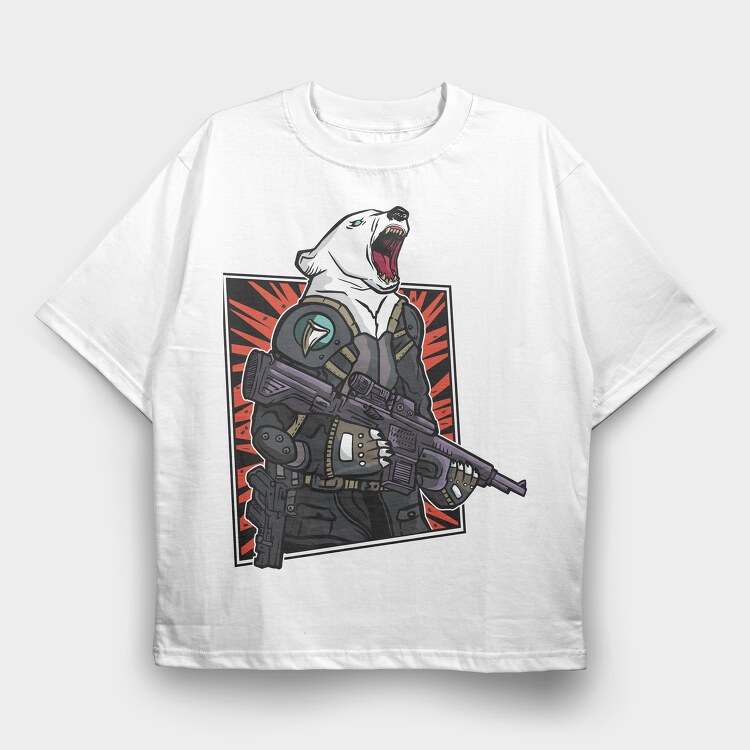 Tactic Bear, Tricou Oversize Barbati (Unisex)