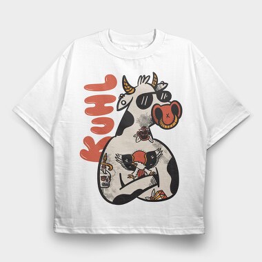 Cool Cow, Tricou Oversize Barbati (Unisex)