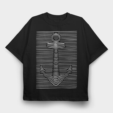 3D Illusion Anchor, Tricou Oversize Barbati (Unisex)