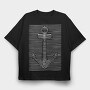 3D Illusion Anchor, Tricou Oversize Barbati (Unisex)