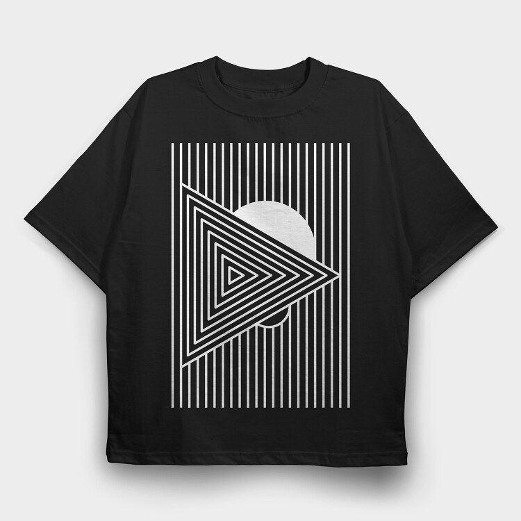 Minimal Geometric 3, Tricou Oversize Barbati (Unisex)