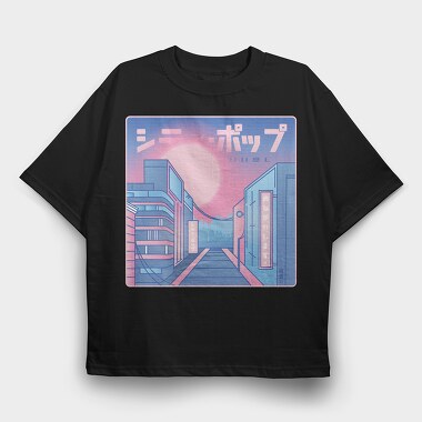 City Vaporwave, Tricou Oversize Barbati (Unisex)