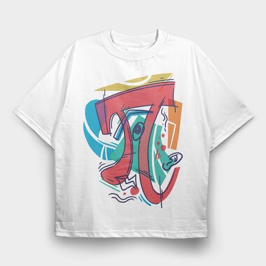 Cubist Pi, Tricou Oversize Barbati (Unisex)