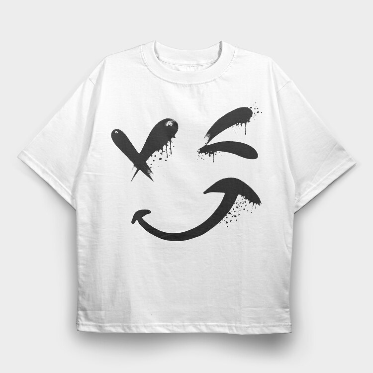 Emoji Happy Face, Tricou Oversize Barbati (Unisex)