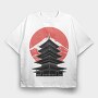 Pagoda FujiJapan, Tricou Oversize Barbati (Unisex)