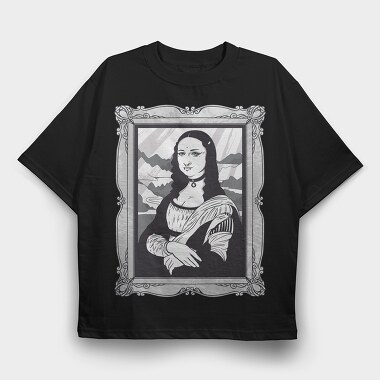 Gothic Mona Lisa, Tricou Oversize Barbati (Unisex)