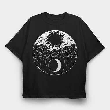 Moon And Sun, Tricou Oversize Barbati (Unisex)