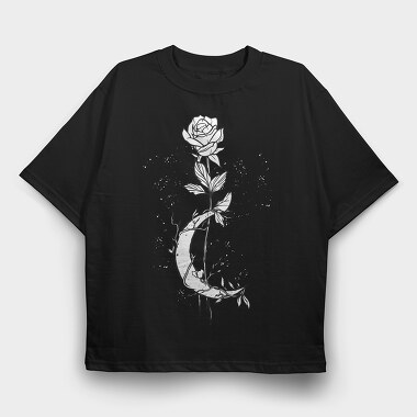 Moon Rose, Tricou Oversize Barbati (Unisex)