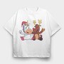 Unicorn Deer Christmas, Tricou Oversize Barbati (Unisex)