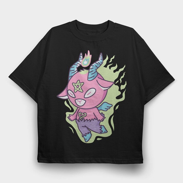 Cute Pastel Baphomet, Tricou Oversize Barbati (Unisex)