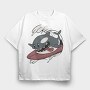 Surfing Orca, Tricou Oversize Barbati (Unisex)