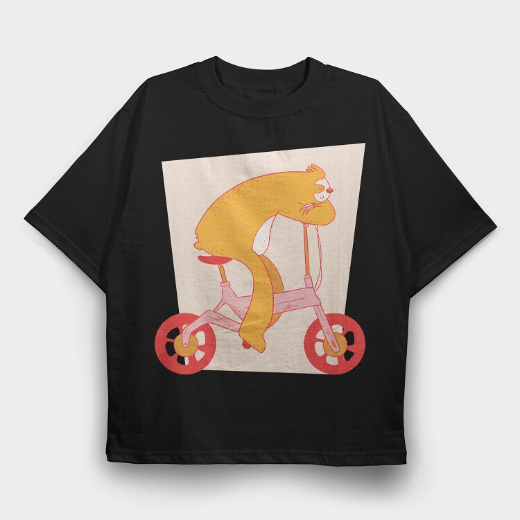Sloth Ebike, Tricou Oversize Barbati (Unisex)