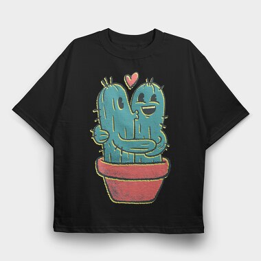 Cactus Couple, Tricou Oversize Barbati (Unisex)